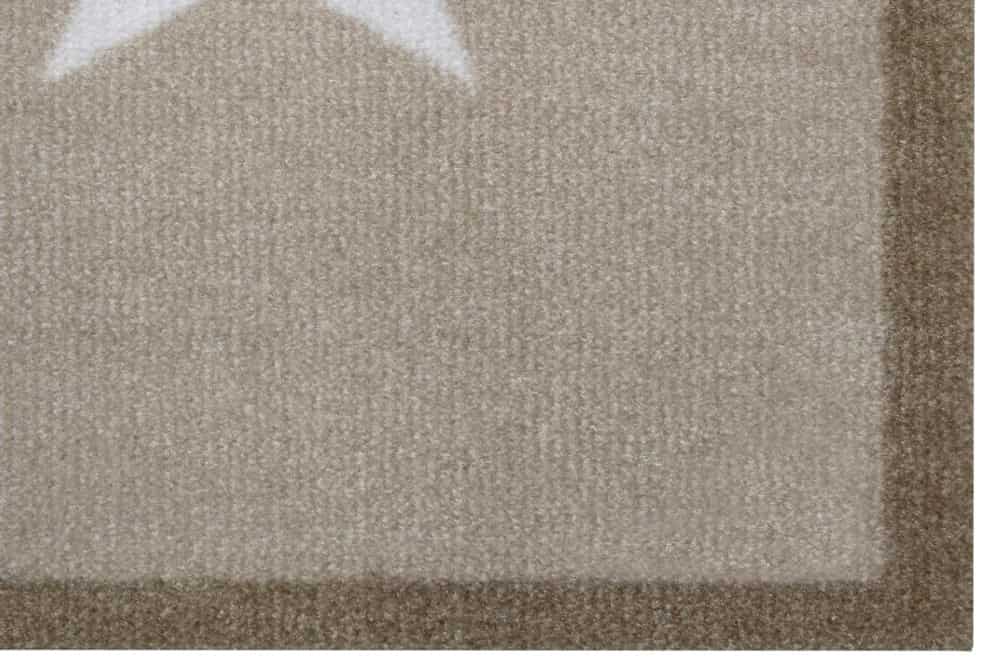 Waschbare Fußmatte STARS 70x50cm beige creme Fußabtreter mit Stern-Motiv