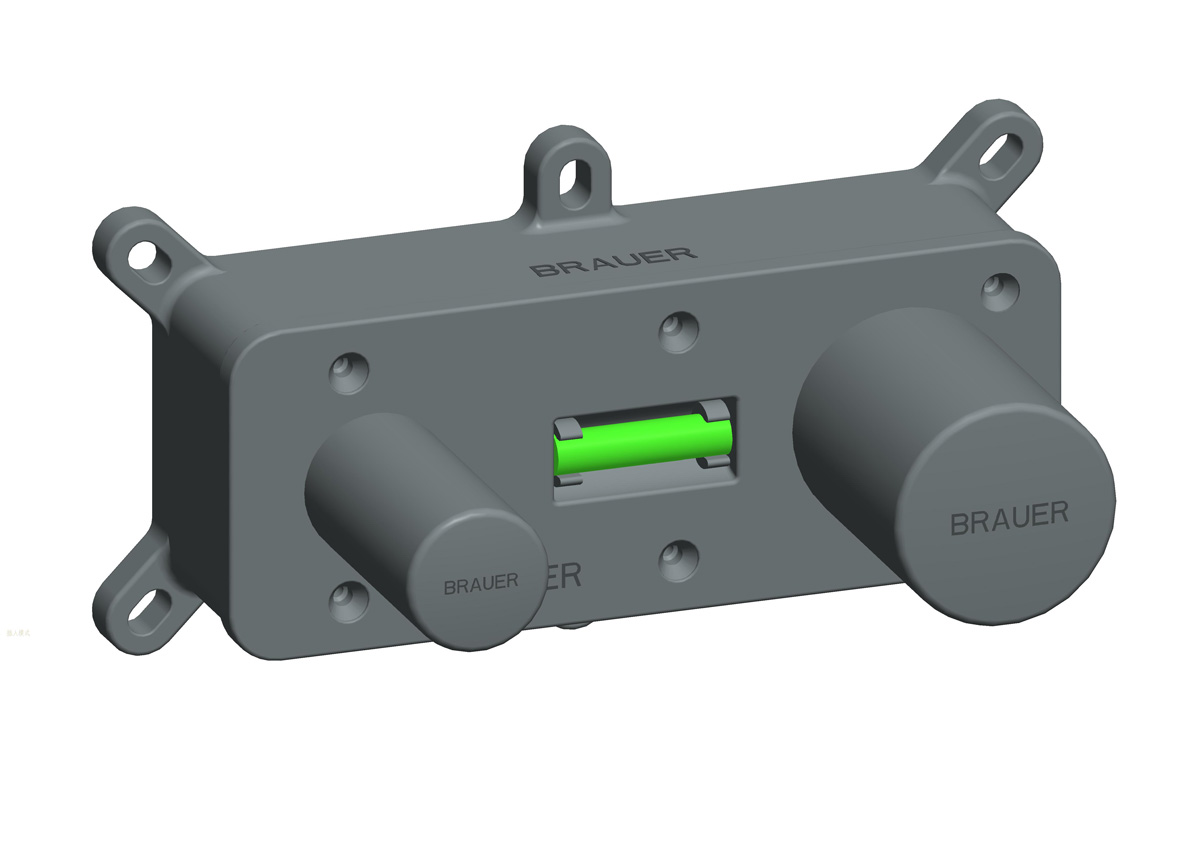 Brauer Brushed Edition ColdStart wastafelkraan inbouw rechte uitloop en rozetten model A1 RVS geborsteld PVD