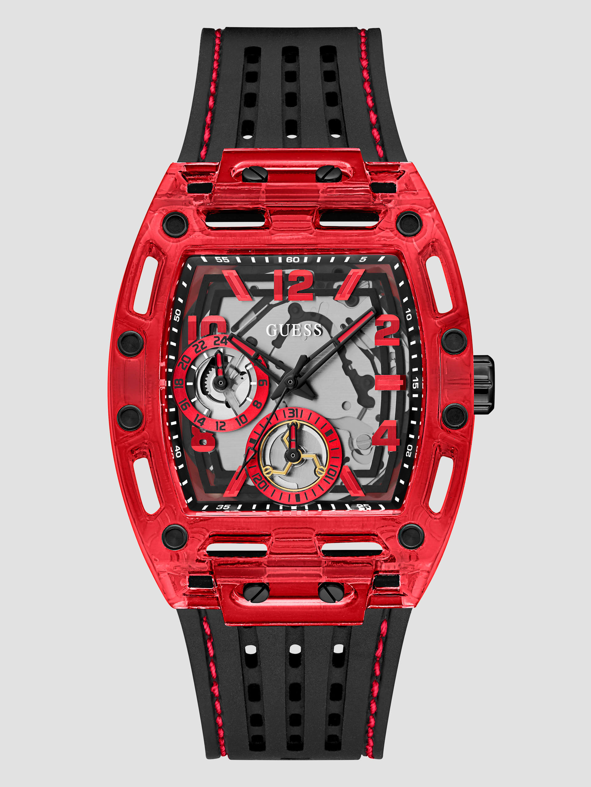 Relógio cronógrafo vermelho
