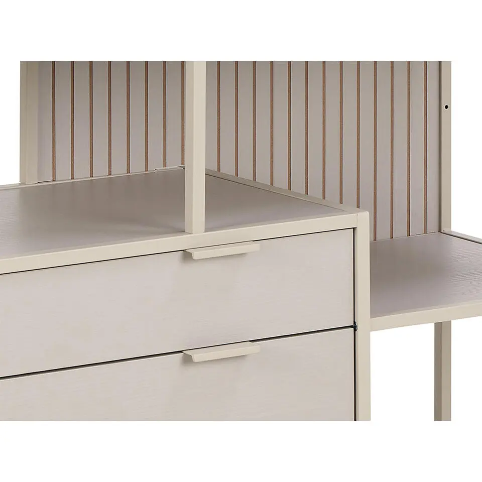 Hioshop Sea wandkast 2 lades 3 planken grijs