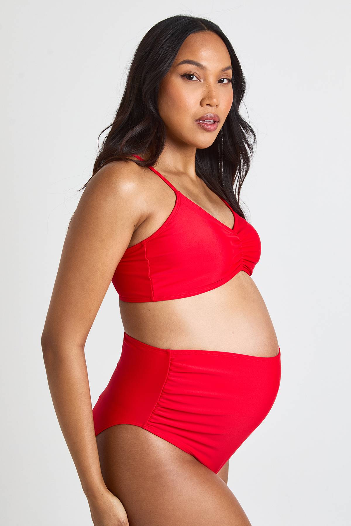 boohoo Culotte De Bikini Maternité Taille Haute Froncée