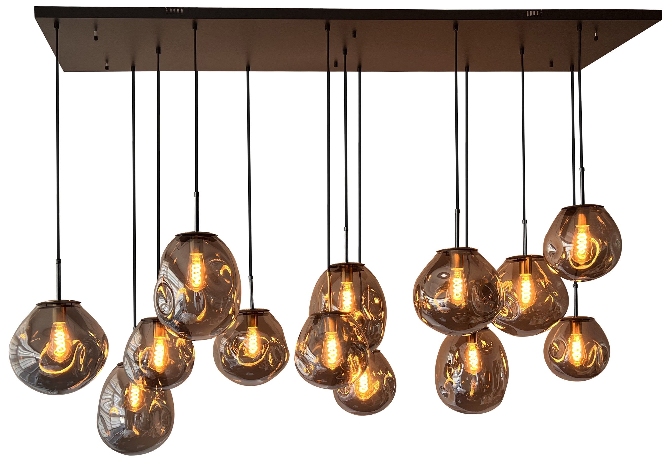 Hanglamp 13-lichts Smoked Boaz B180 x D50 cm