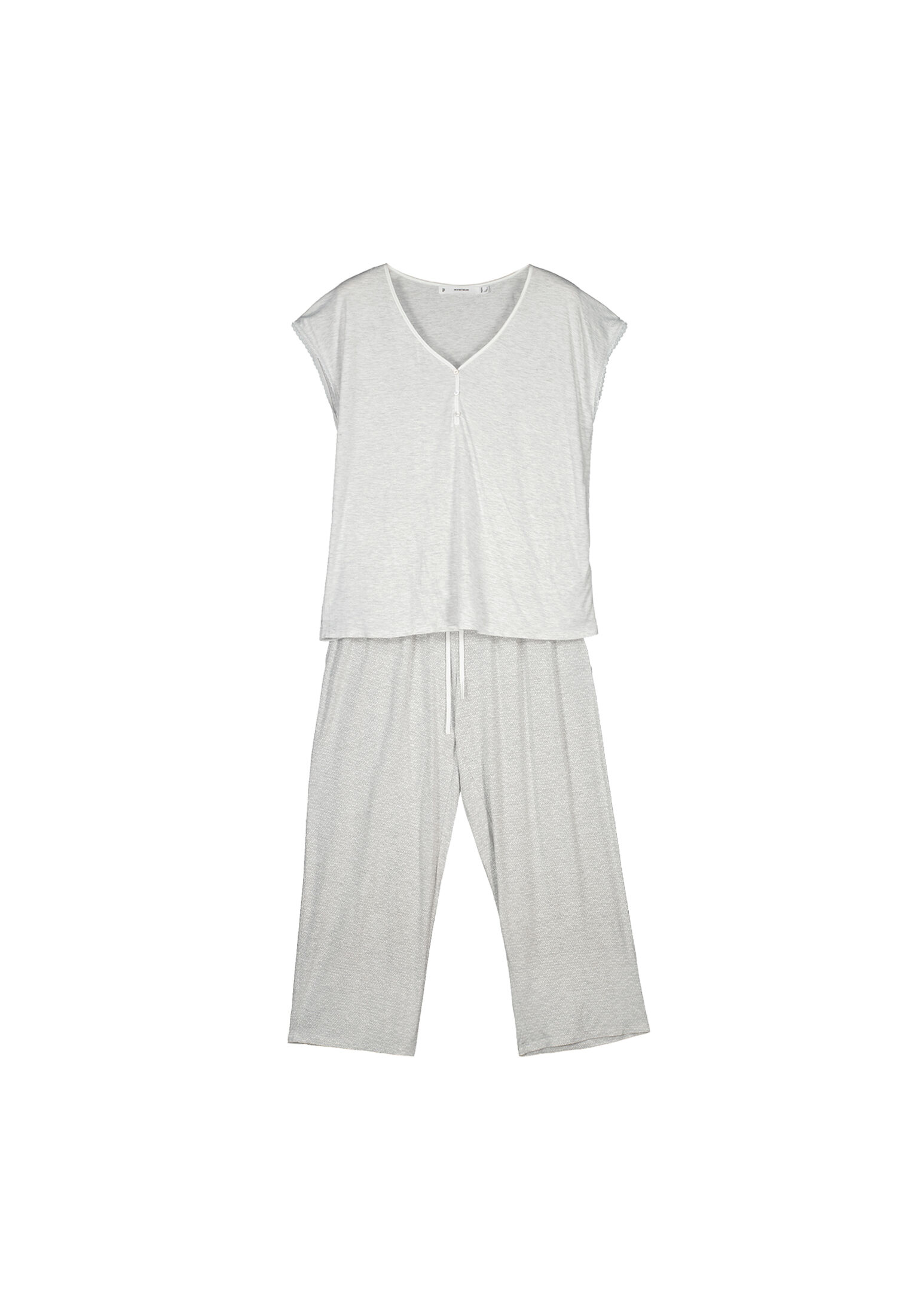 Pijama comprido cinza - cinza