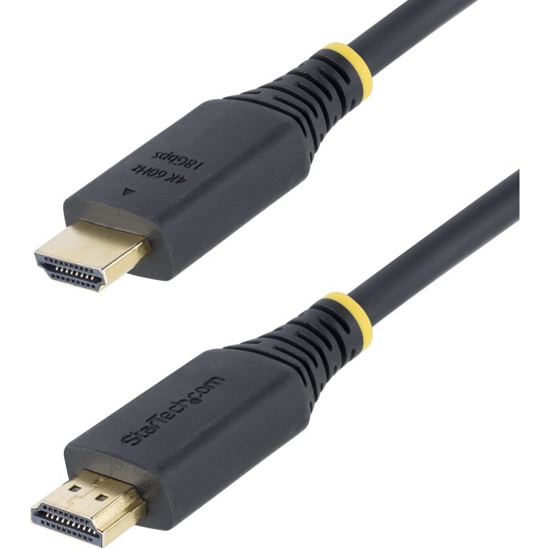 StarTech.com Câble HDMI Haut Débit de 30cm Certifié Premium, 4K 60Hz/1440p 144Hz, HDR10/HDCP 2.2/ARC, 18Gbps, Cordon HDMI 2.0 UHD pour TV/Moniteur/Affichage, Gaine TPE