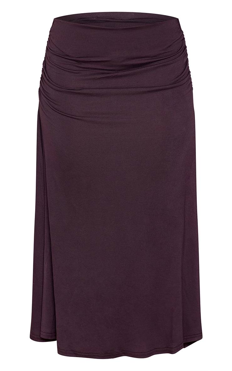 Marron Jupe Midi En Jersey