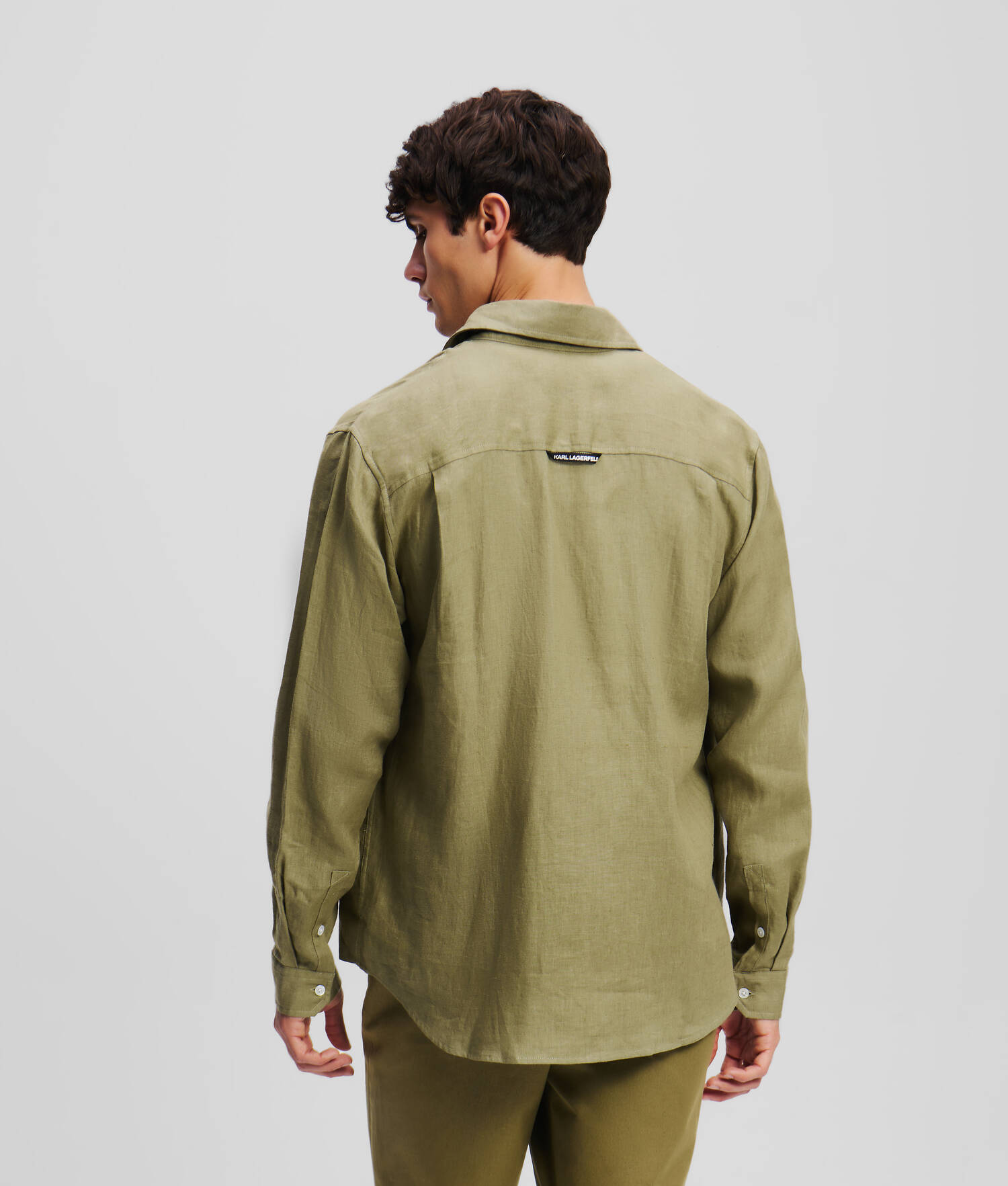 CHEMISE EN LIN KL MONOGRAM - Vert foncé