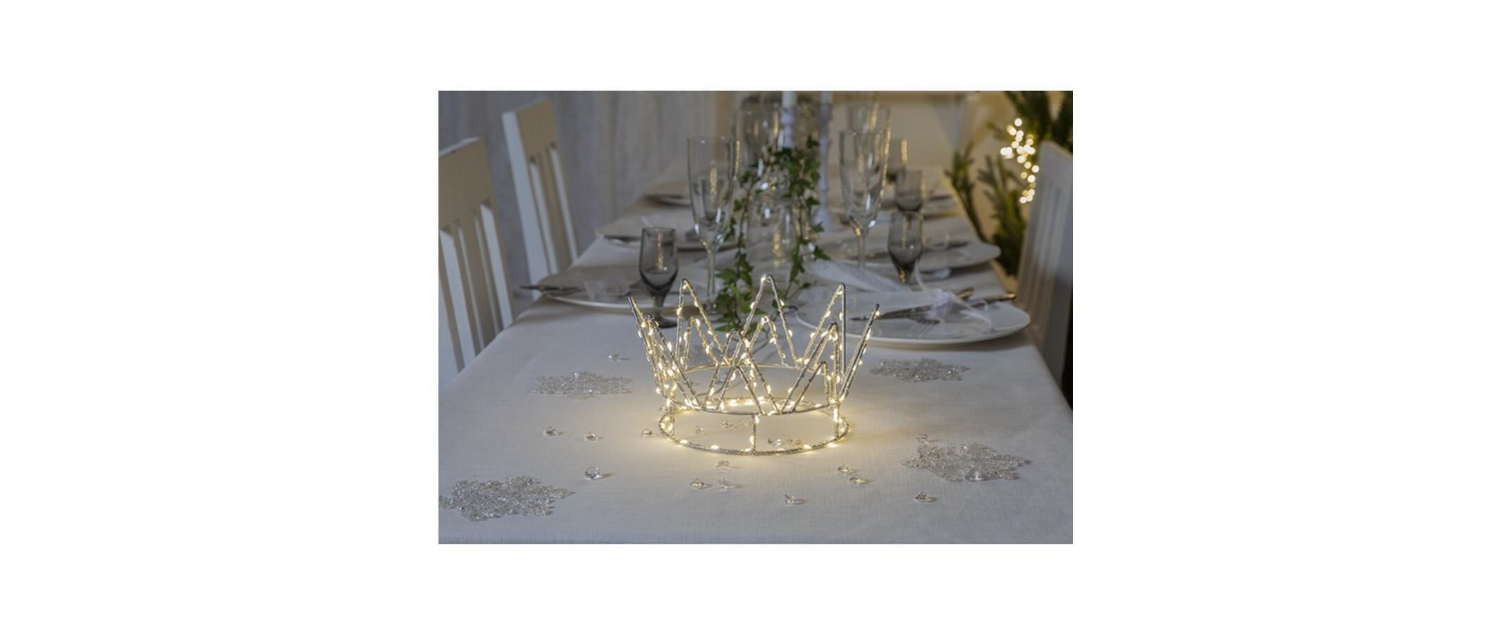 Crown, 120 LED, SilberLED Tischdekoration