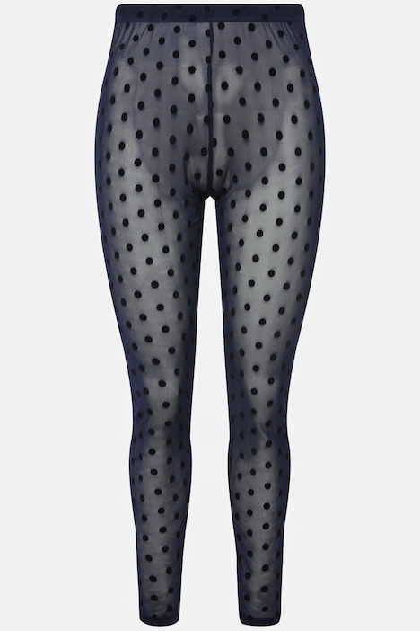 Strumpf-Leggings, Mesh, Flock-Punkte