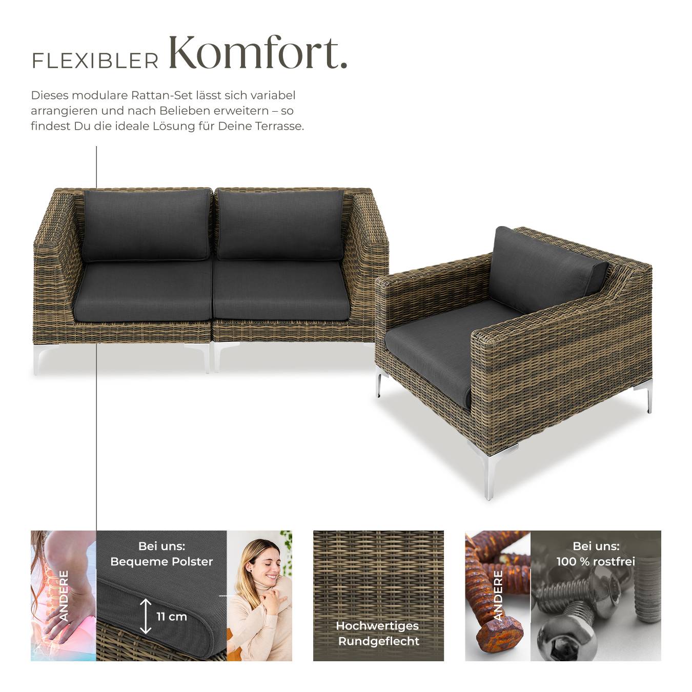 Modulares Rattanset Villanova