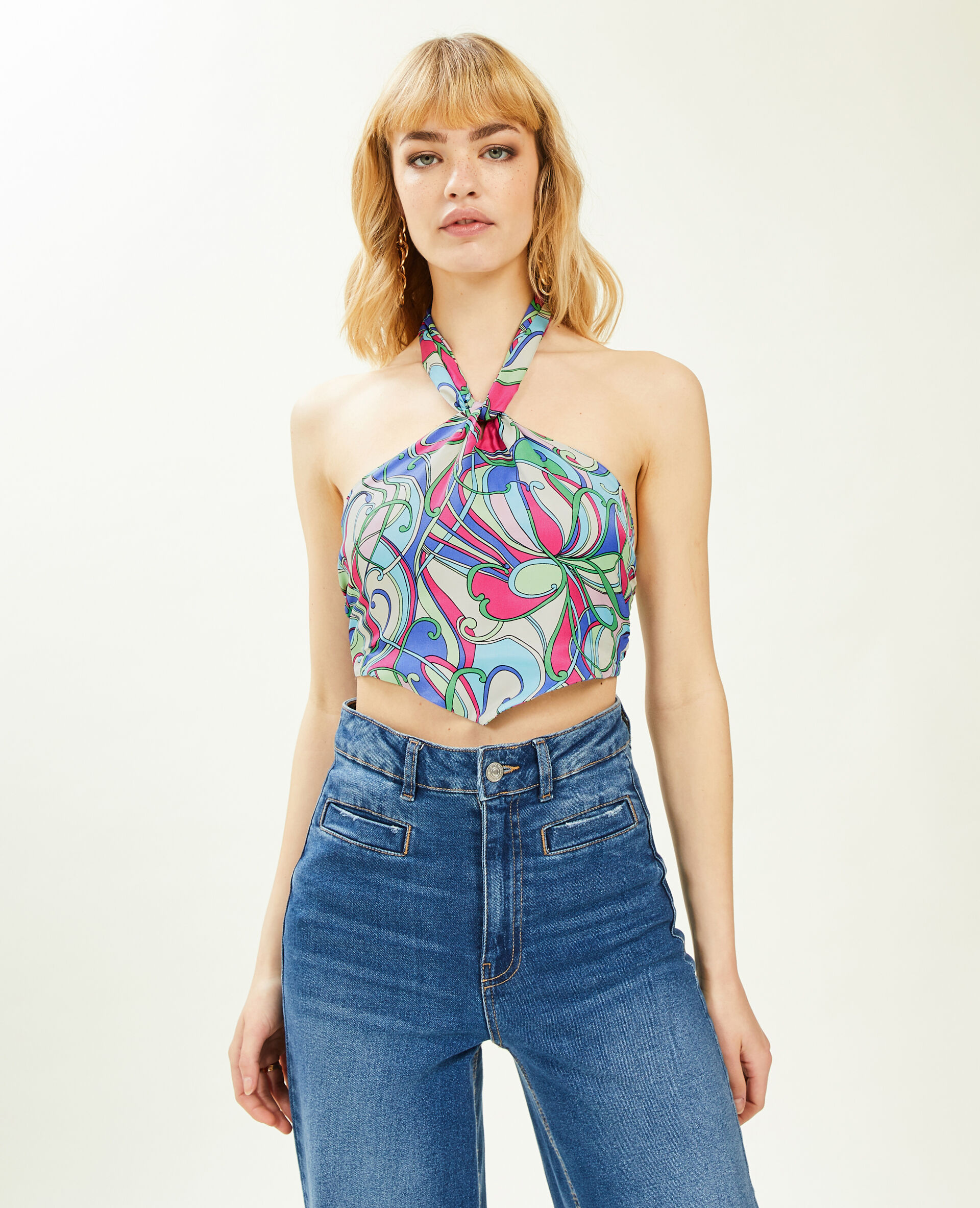 Top dos-nu esprit foulard - Violet