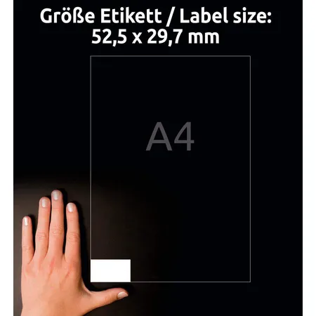 Avery Zweckform 3651 Universal-Etiketten,A4 mit ultragrip,52,5 x 29,7 mm, 100 Bogen/4.000 Etiketten, weiß