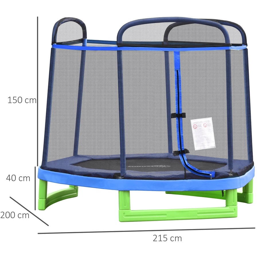 HOMCOM Kinder Trampolin mit PE Netz bunt
