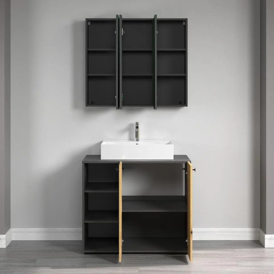 CALICOSY - Badkamerkast met spiegel PUREBLISS - 20x90x80 cm