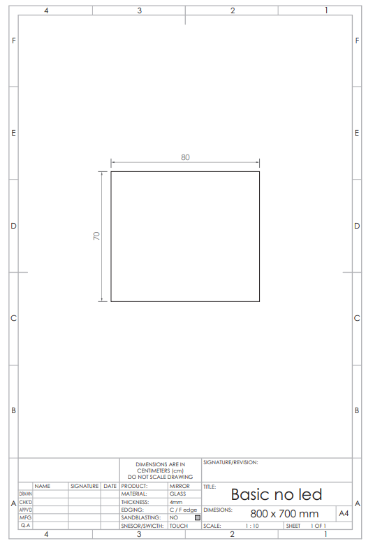 Gliss Design Basic spiegel 80x70cm