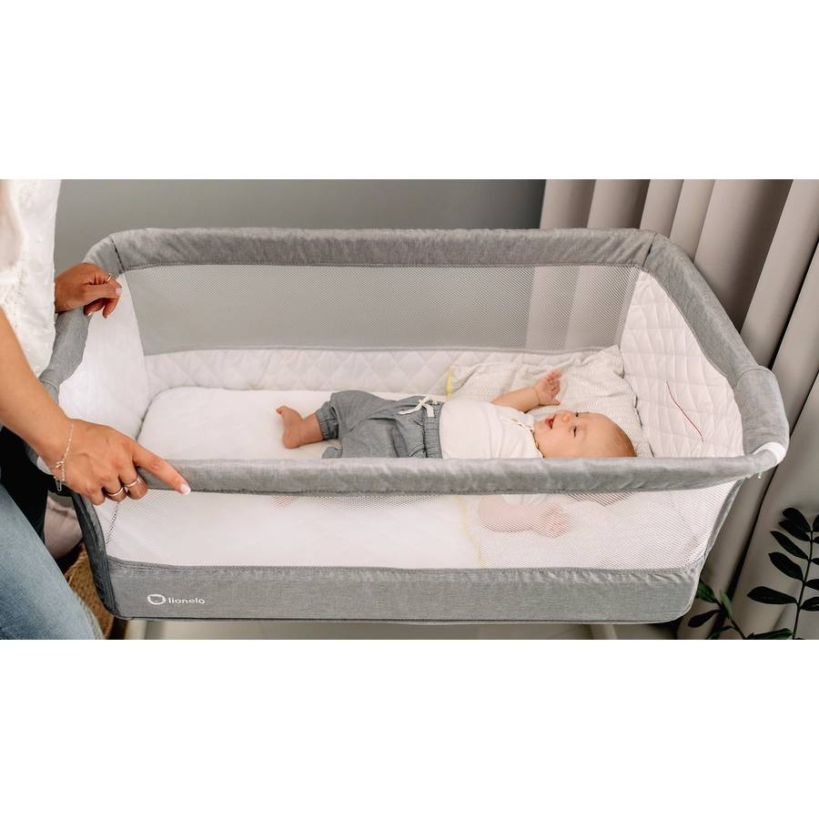 lionelo Beistellbett Theo Dark Grey