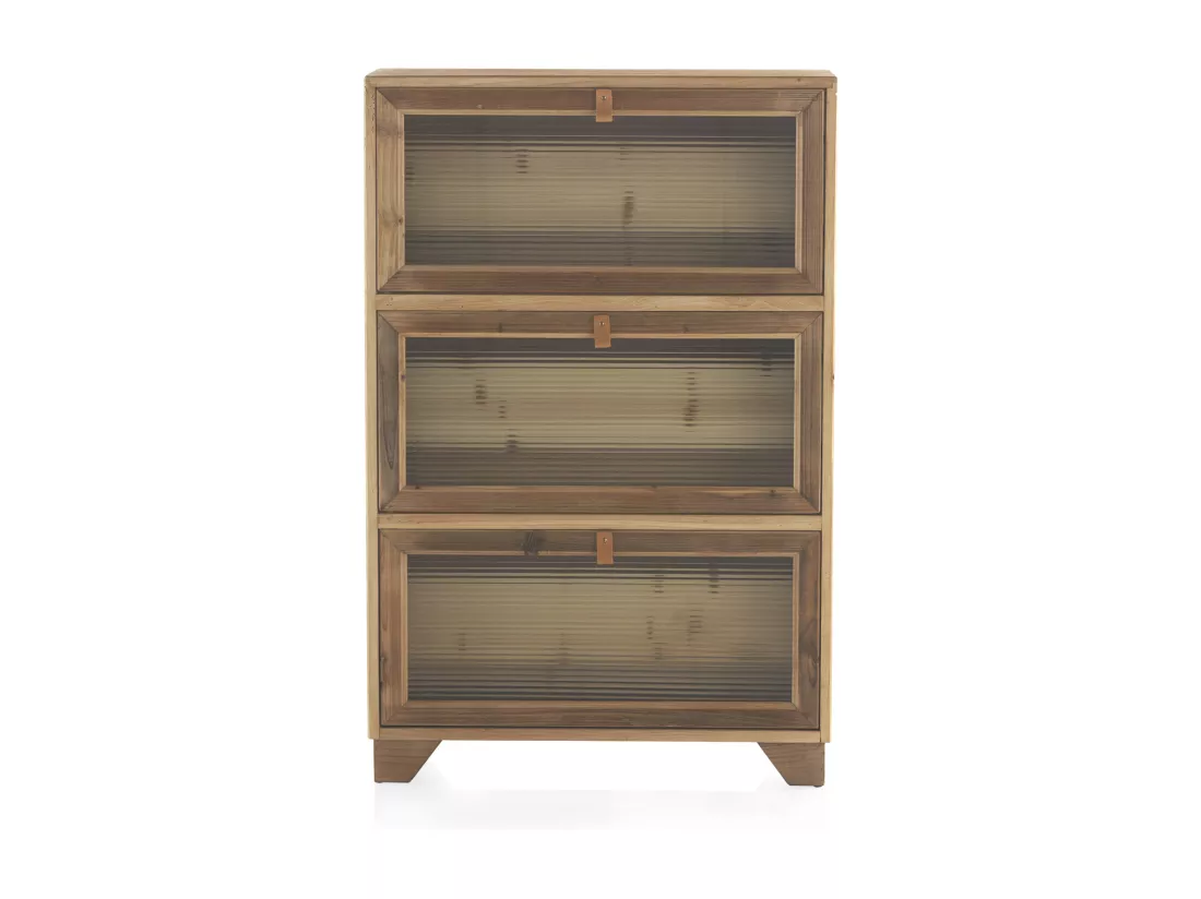 Rangement pour chaussures en bois de sapin avec 3 portes