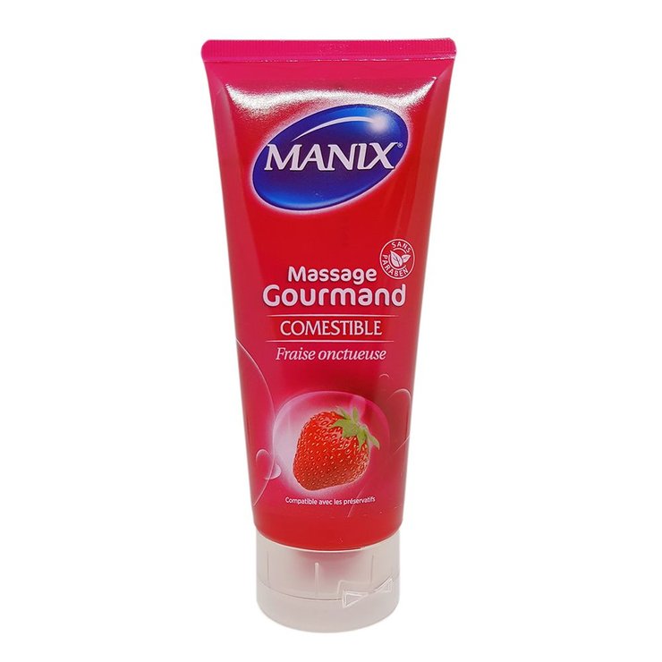 Gel fraise onctueuse 200ml Massage Gourmand Manix