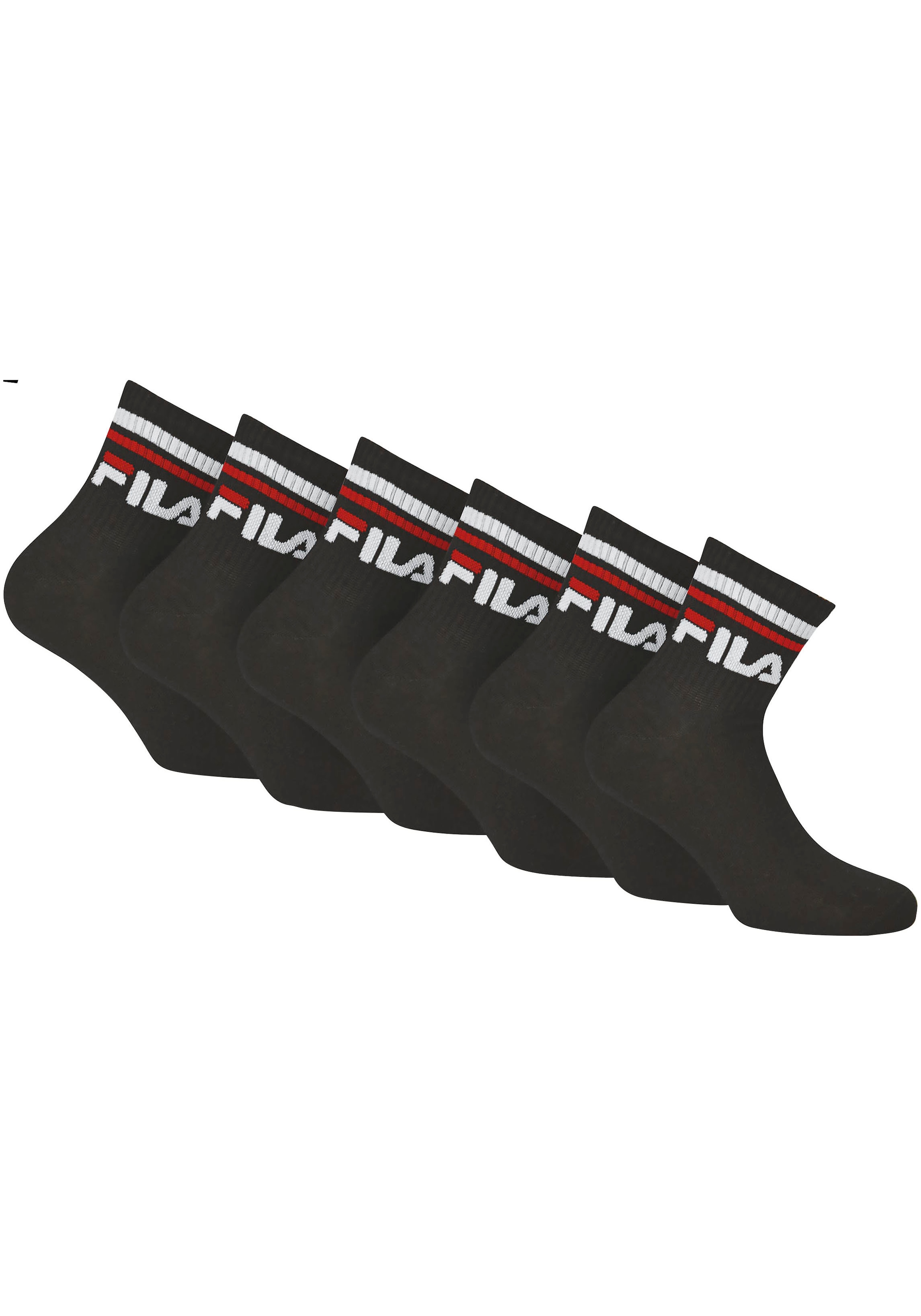 Fila Sportsocken »UNISEX QUARTER PLAIN SOCKS« 6 Paar tlg. mit Logo-Schriftzug