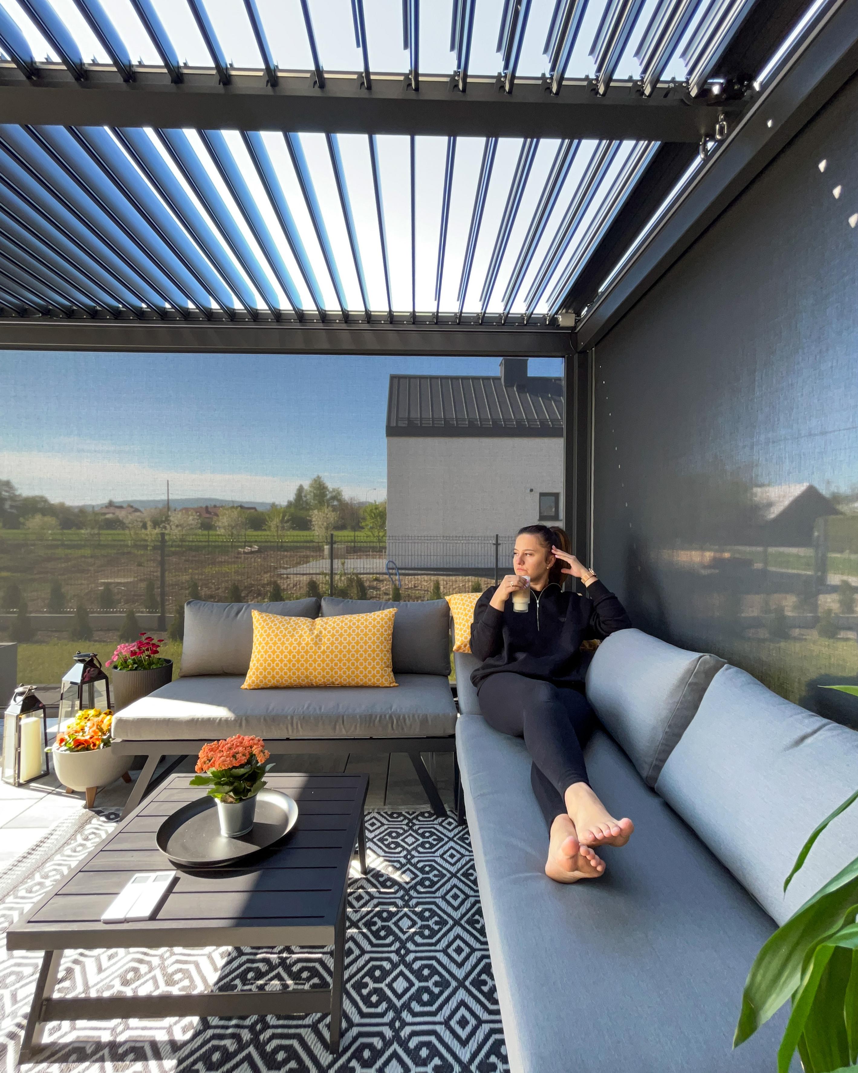 Tuin hoekloungeset met tafel 5-zits COCCORINO Metaal Grijs