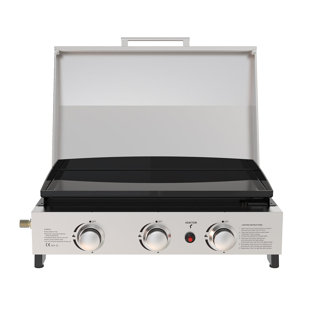 Mr.Grill Gas Plattengasgrill 7'500 Watt inkl. Schlauch und Regler