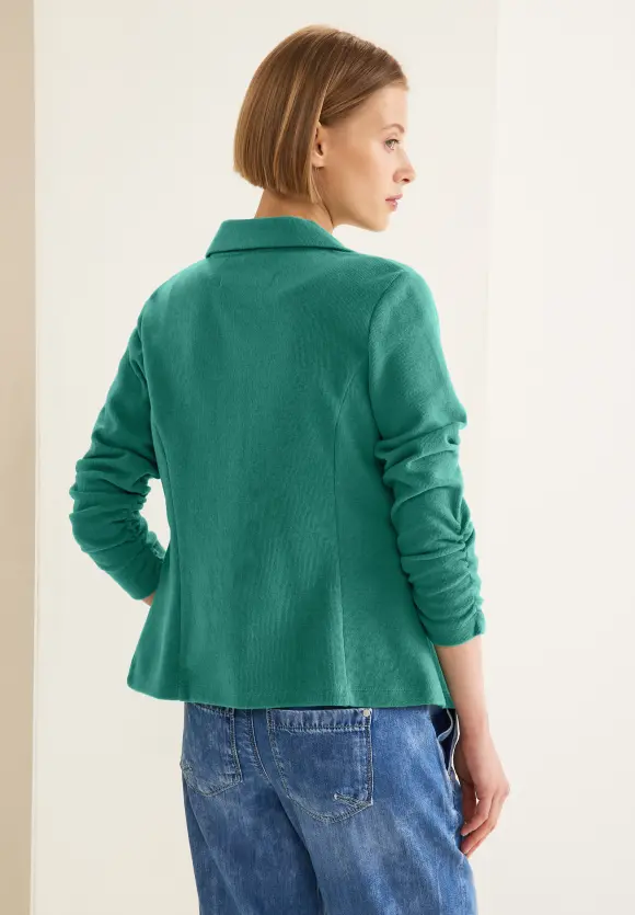 Basic Blazer mit Raffungen - lagoon green