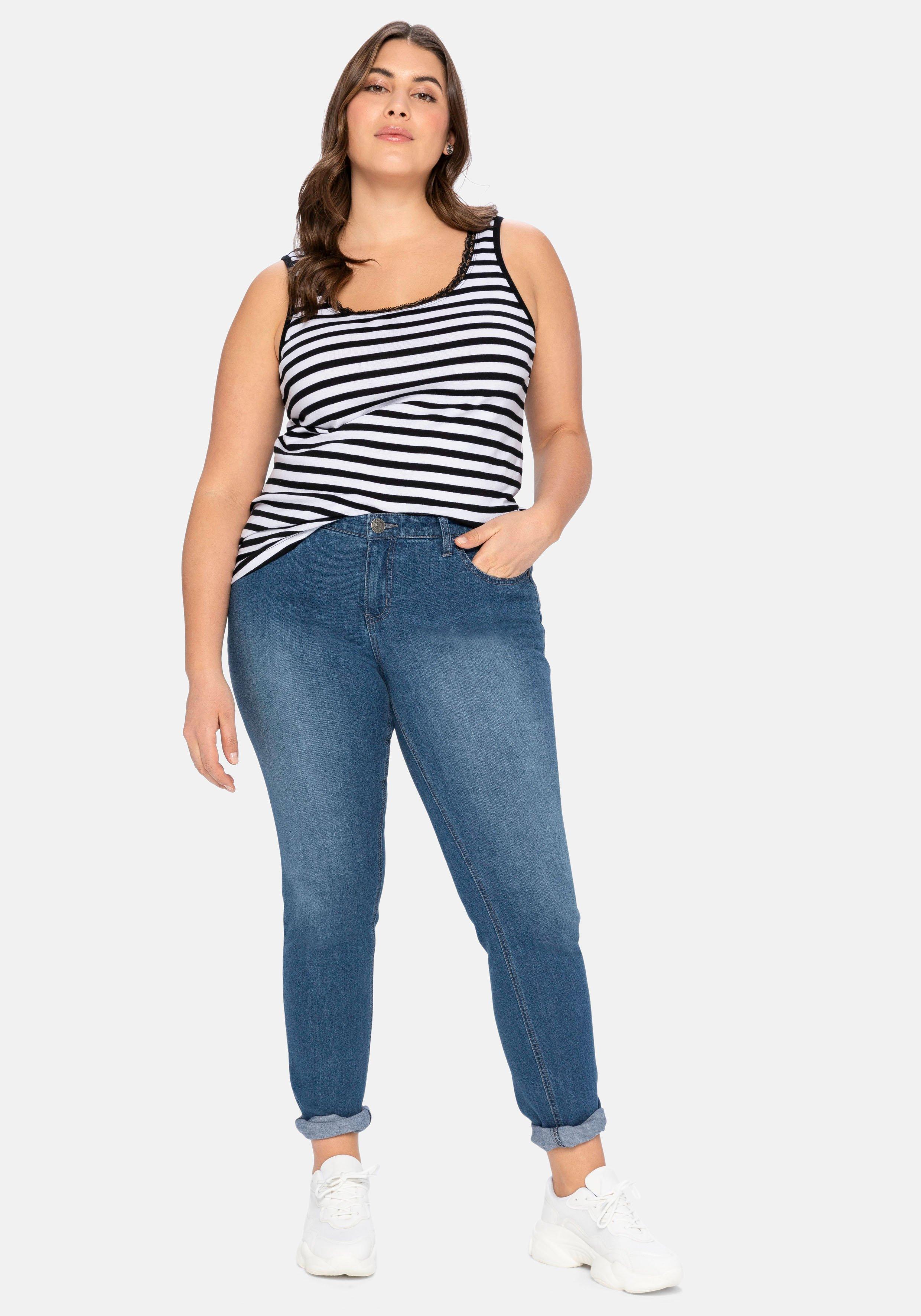 Schmale Stretch-Jeans mit Waschung