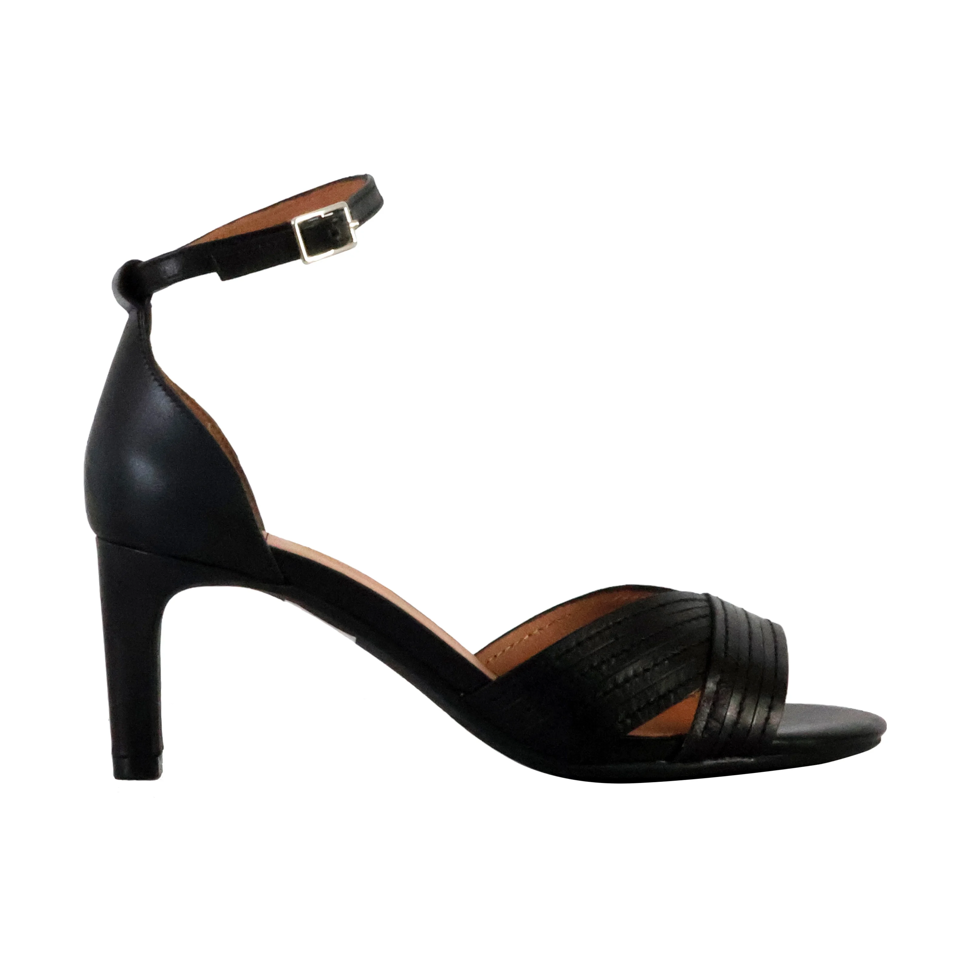 Sandale à talon cuirpraline | Noir