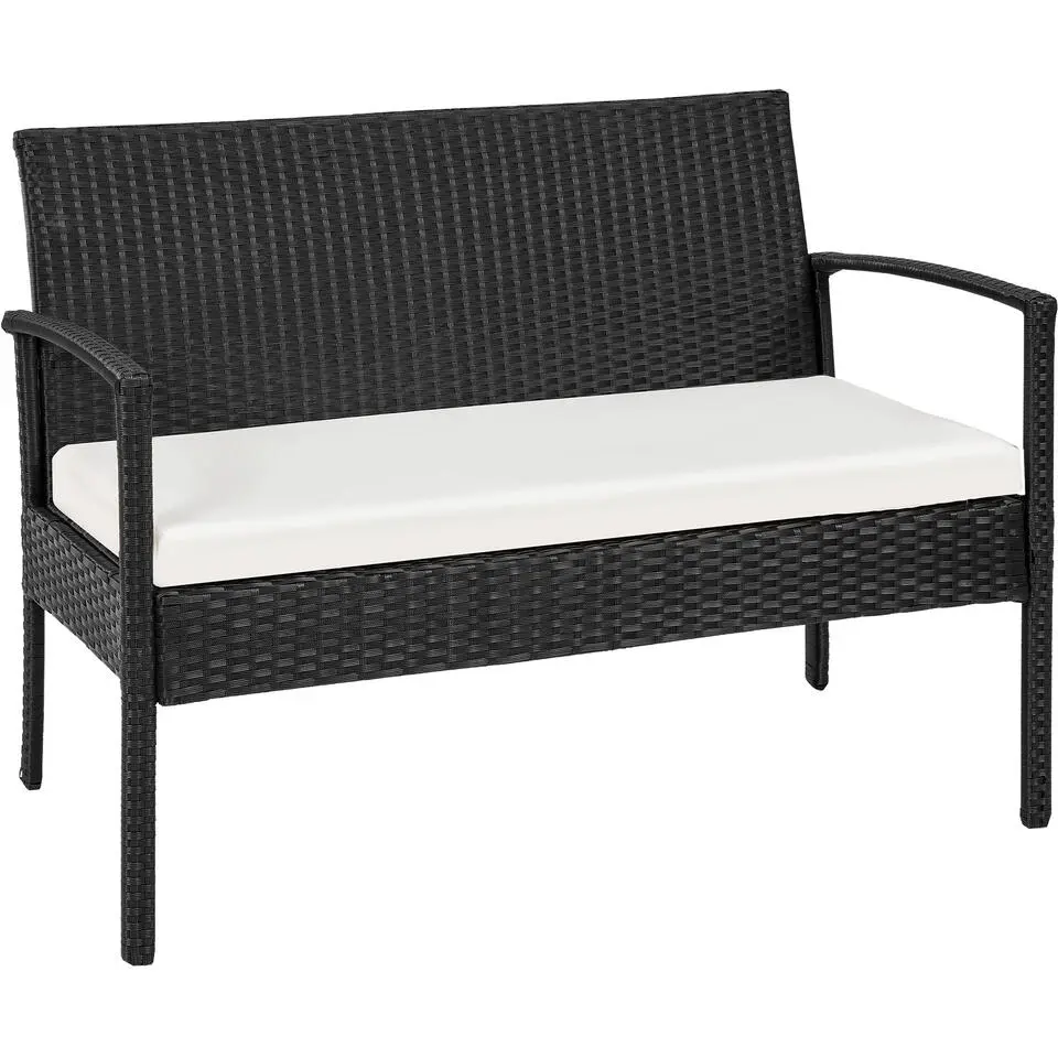 tectake - loungeset 3 1 - wicker - zwart