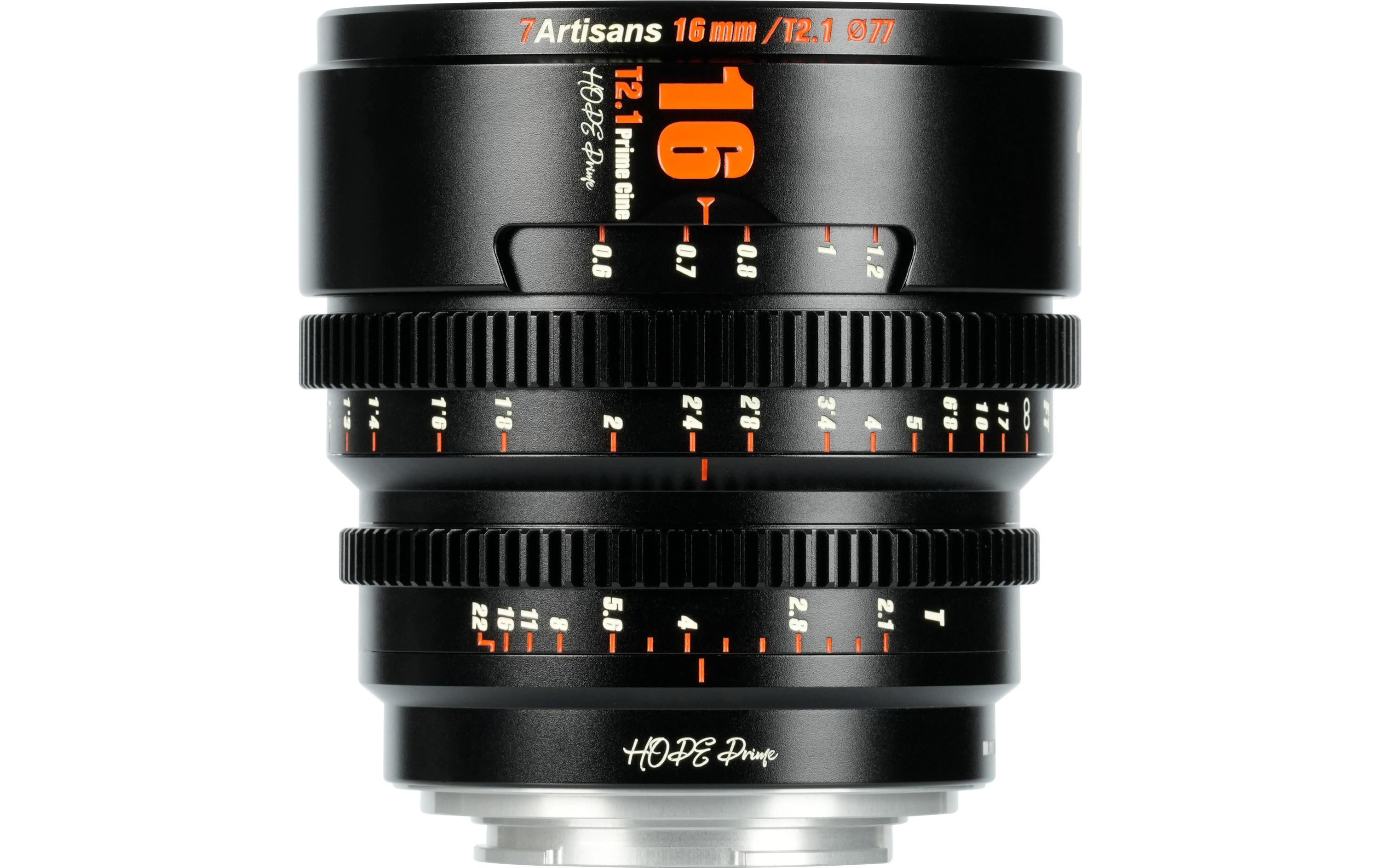 Festbrennweite 16mm T/2.1 – Sony E-Mount<br>Kompaktes, leichtes Objektiv für Kameras mit Super35-Sensoren