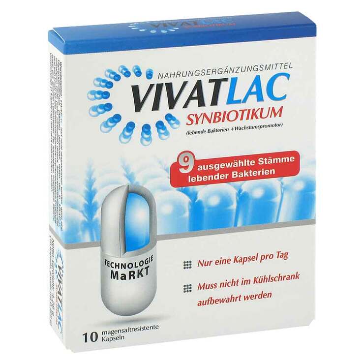 Vivatlac Synbiotikum magensaftresistente Kapseln, 10 St
