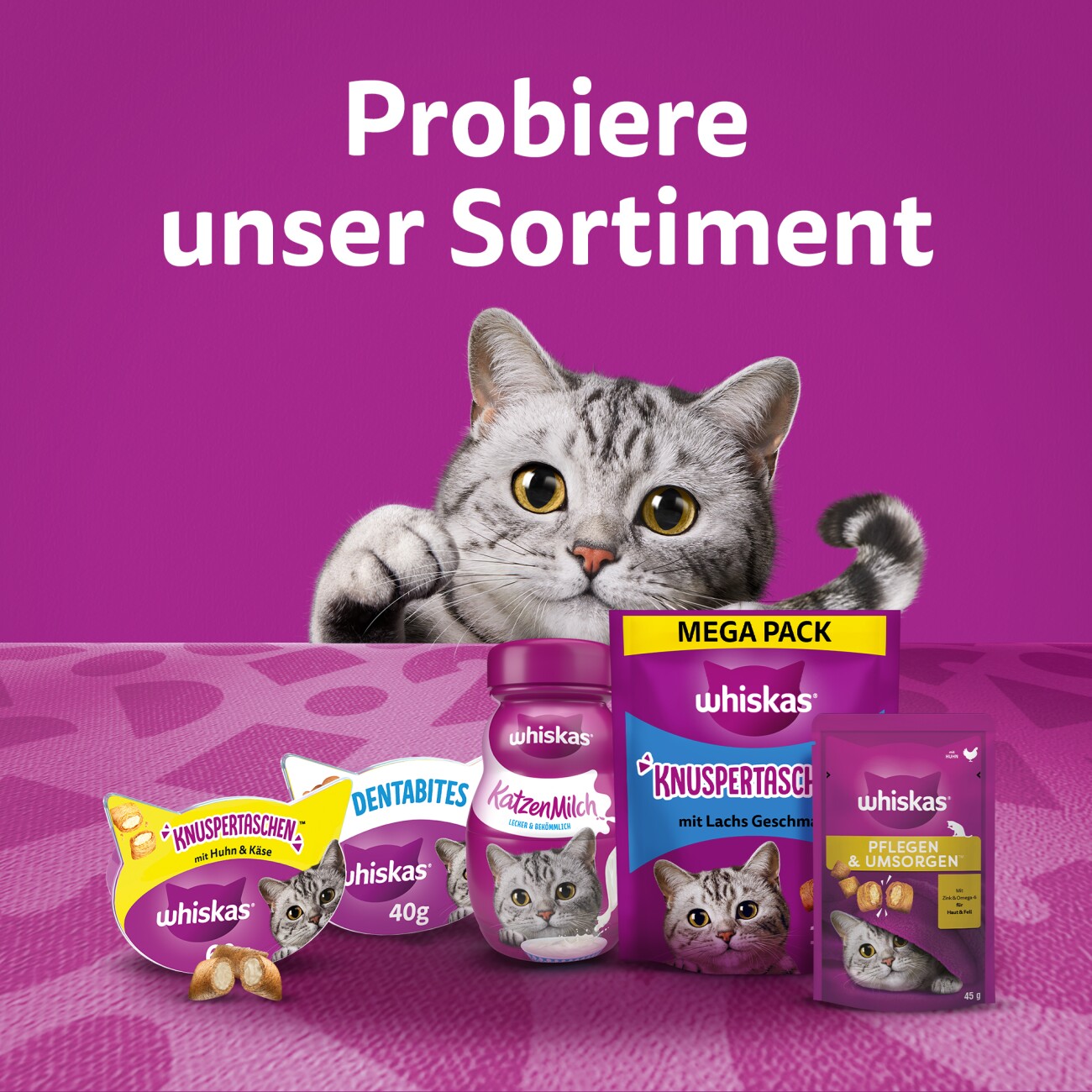Whiskas Snack Groom & Care mit Huhn 8x45 g