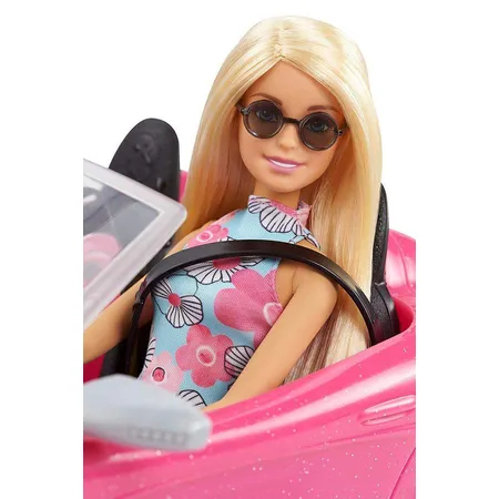 Barbie Puppe und Cabrio Auto in pink