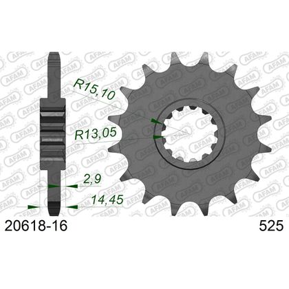 Kit chaine AFAM 525 Type Acier Premium