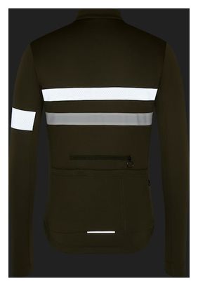 Maillot manches longues Rapha Brevet Jersey Kaki/Blanc Homme