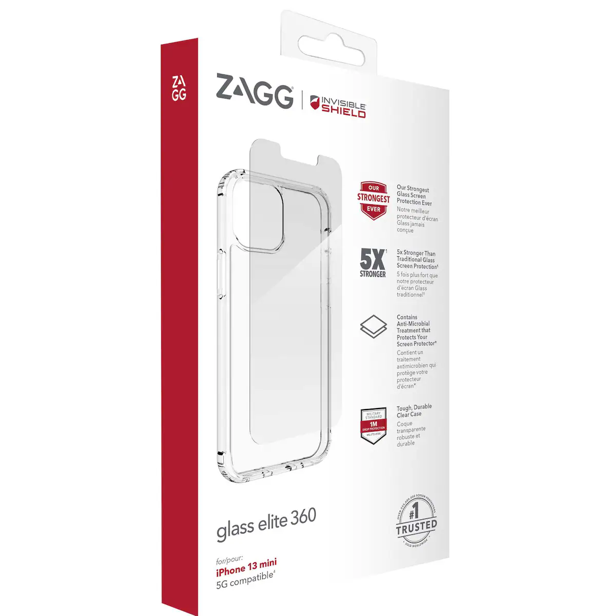 Zagg skjermbeskytter og deksel til iPhone 13 mini