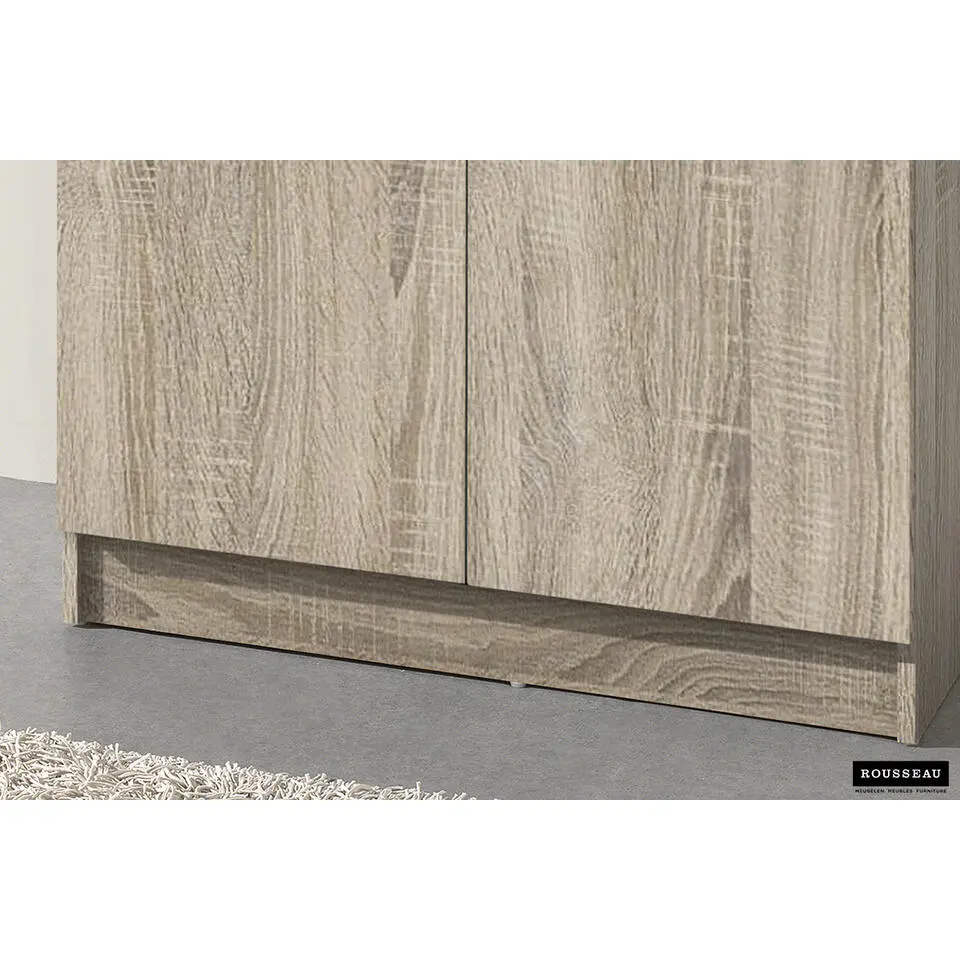 Opbergkast Ray 80cm met 2 deuren en 4 legplanken - sonoma eik