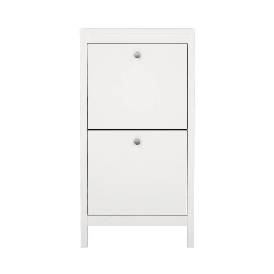 Hioshop Madrid schoenenkast 2 kleppen wit