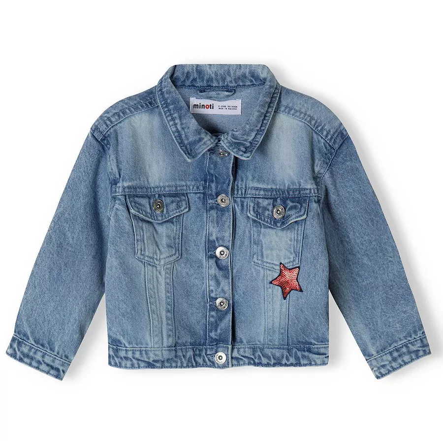 MINOTI Jeansjacke mit Aufnähern Denim-Blau