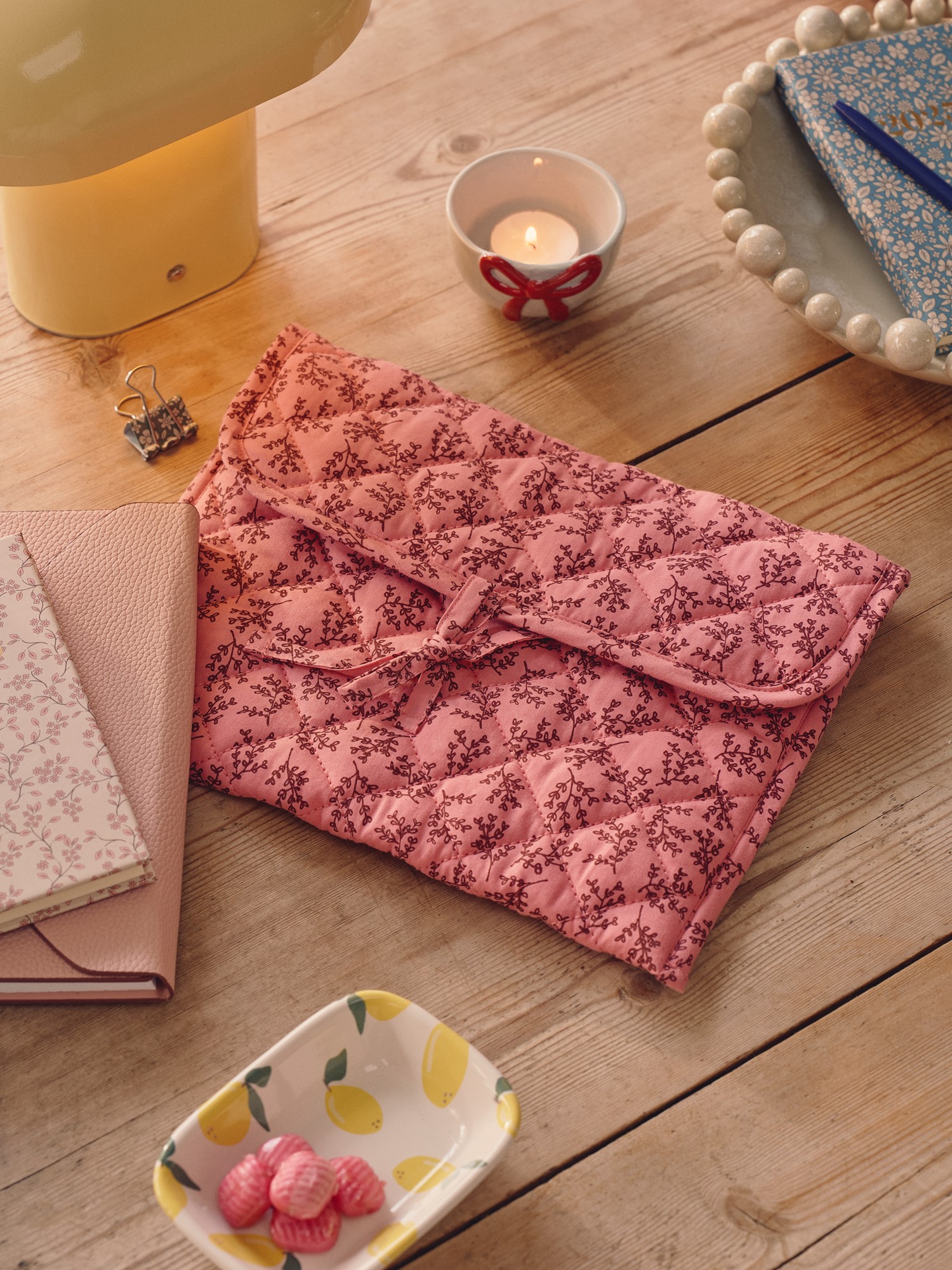 Cover til tablet | Bomuld. 27 x 20 cm. | Dark Rose, Bordeaux