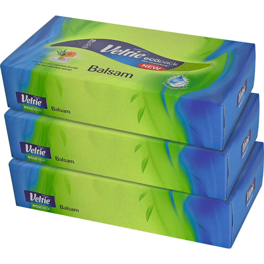 Veltie Kosmetiktücher Balsam & Aloe Vera 70 Tücher