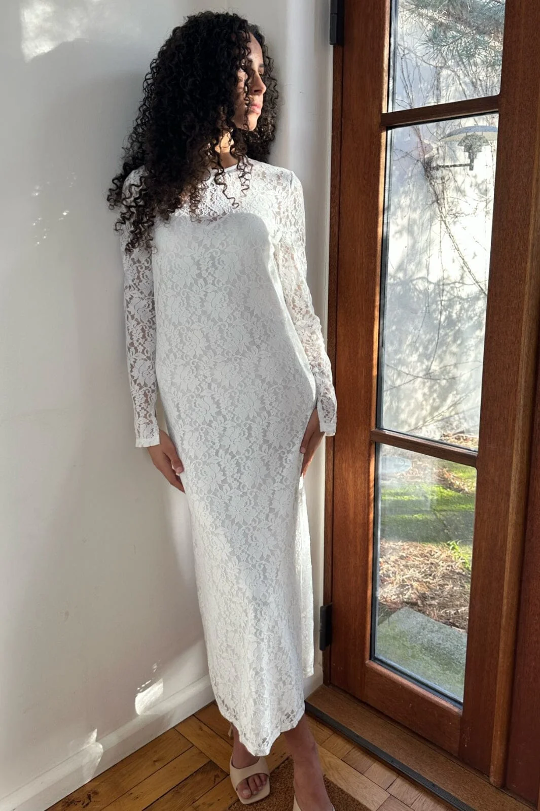 Neo Noir Mary Lace Dress white