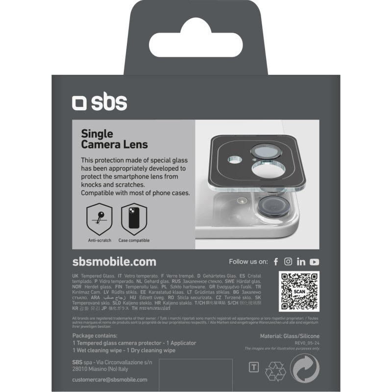 SBS Kit accessoires smartphone Protection objectif photo pour iPhone 16/16 Plus