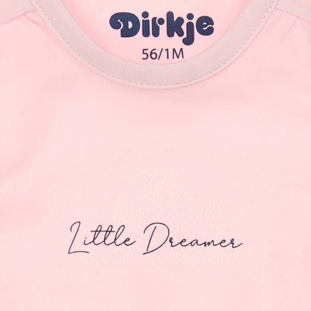 Dirkje baby longsleeve met katoen lichtroze/donkerblauw