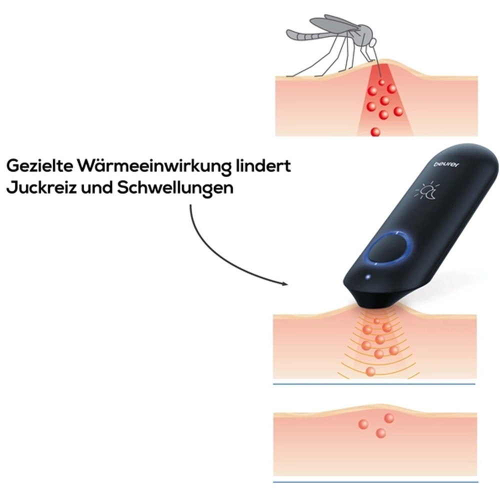 Insektenstichheiler BR 90 Elektrischer Anti-Itch Juckreiz Stift mit LED Licht (60734) - Schwarz