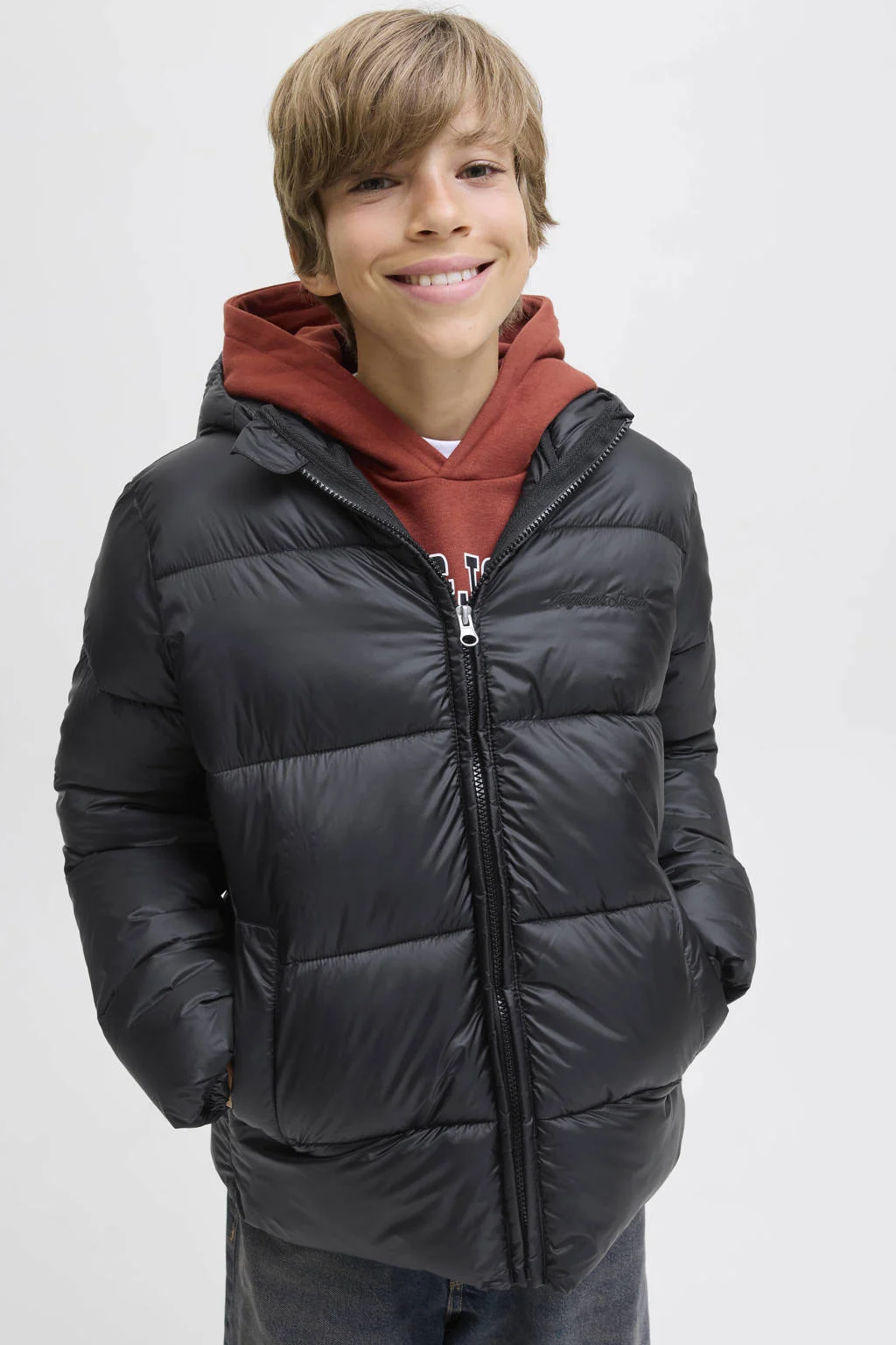 JACK & JONES JUNIOR gewatteerde jas zwart