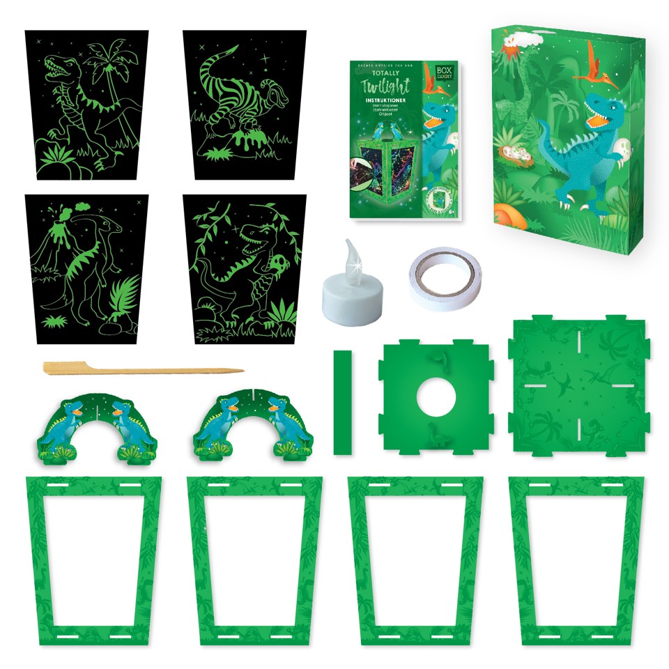 BOX CANDIY - Scratch Art Lantern - Totally Twilight Dinosaur - (BC-1936)