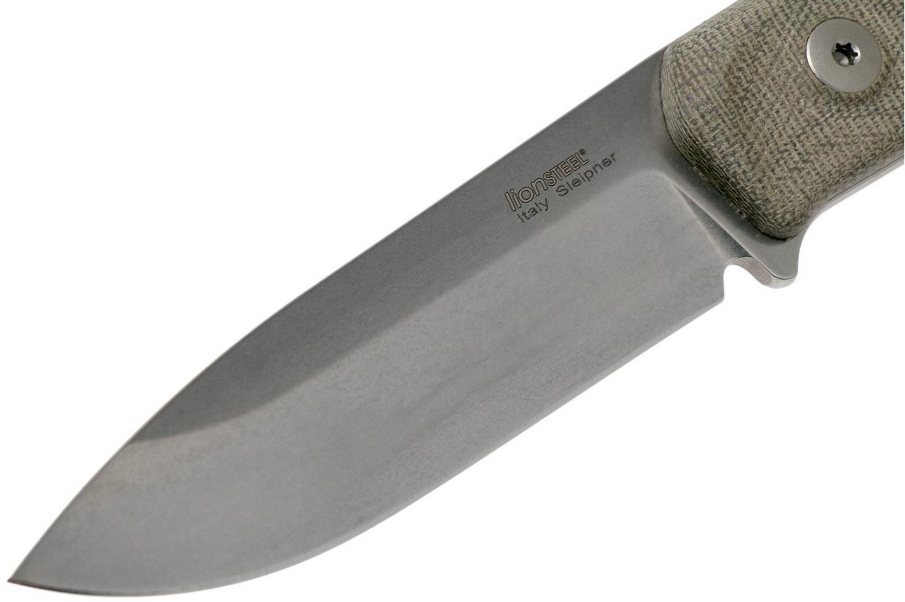 LionSteel B41 Green Canvas Micarta G10 B41-CVG bushcraftmes