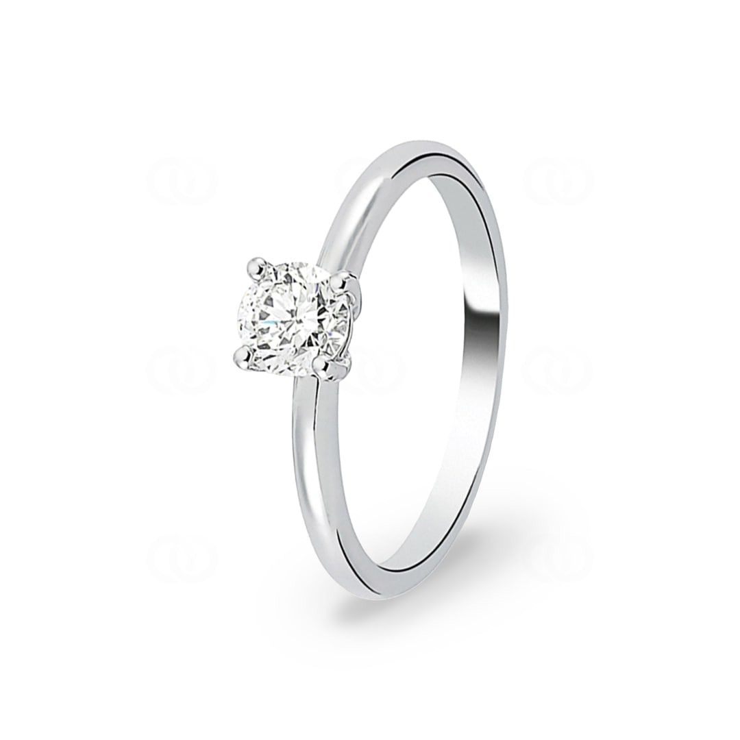 Verlobungsring 750/18 K Weissgold mit Diamant 0.51 ct H/si