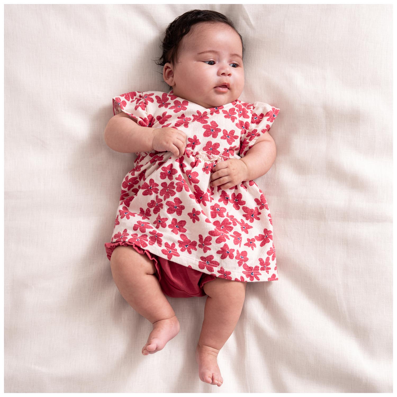 Prénatal baby jurk korte mouwen bloemen multi