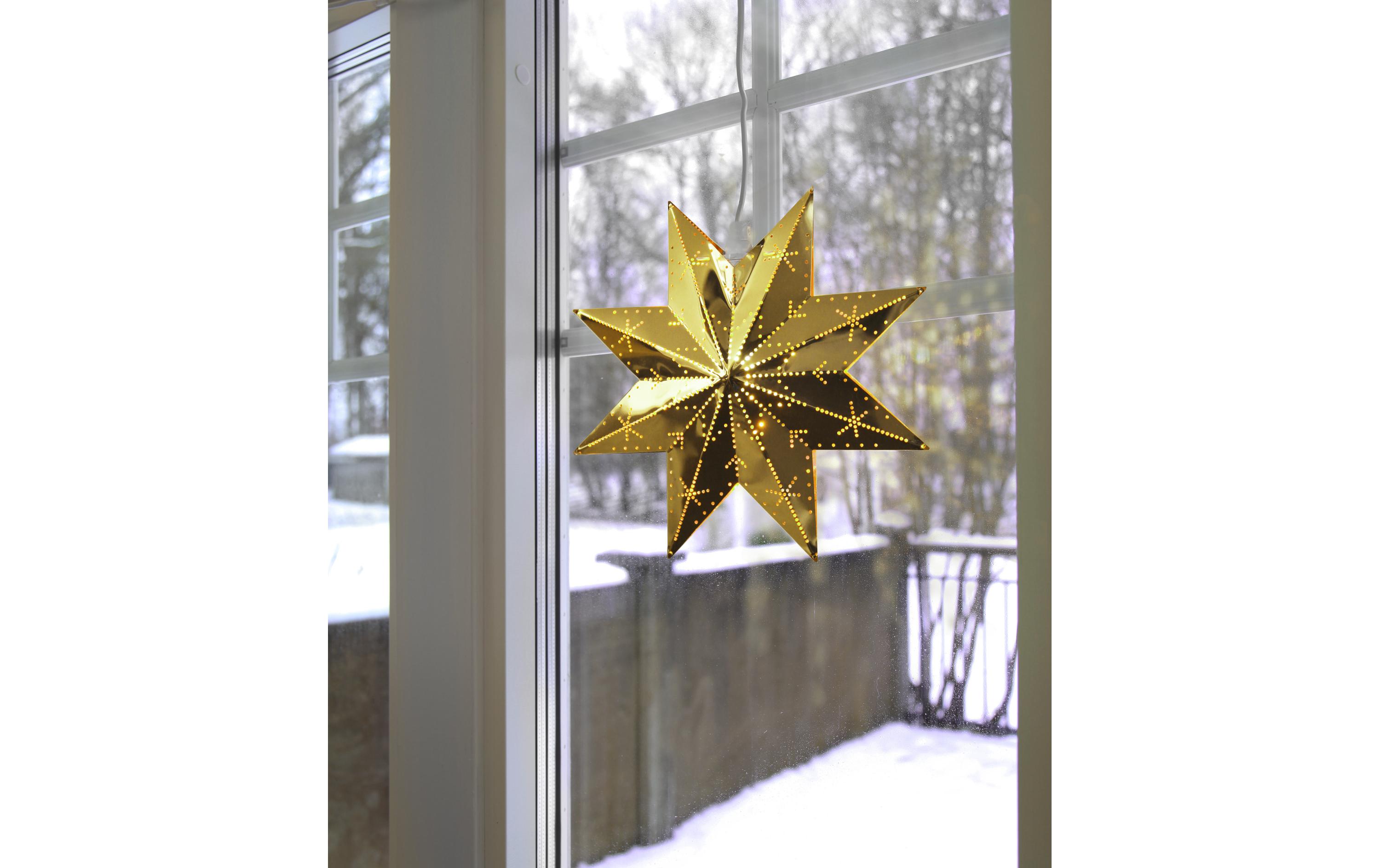 Fensterhänger Metallstern Classic, 28 cm, MessingStimmungsvolle Fensterbeleuchtung aus Metall